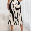 Women's High Waist Graphic Print A Line Pleated Long Skirt